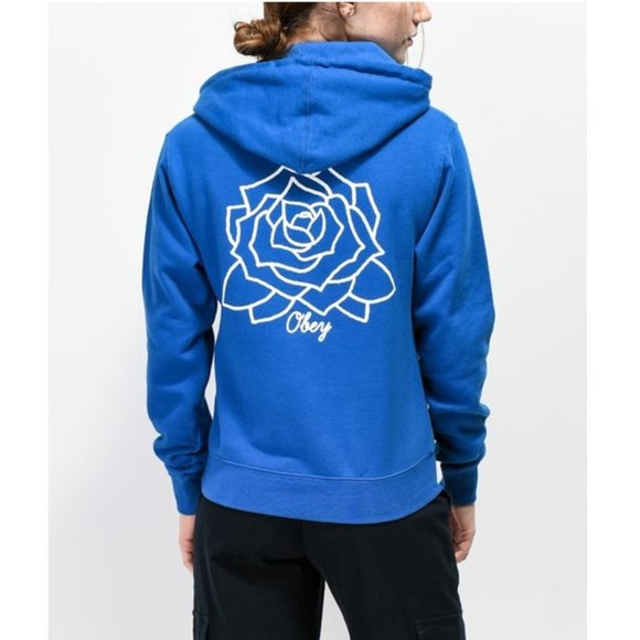 Obey Tops - OBEY Mira Rosa Sapphire Rose Hoodie